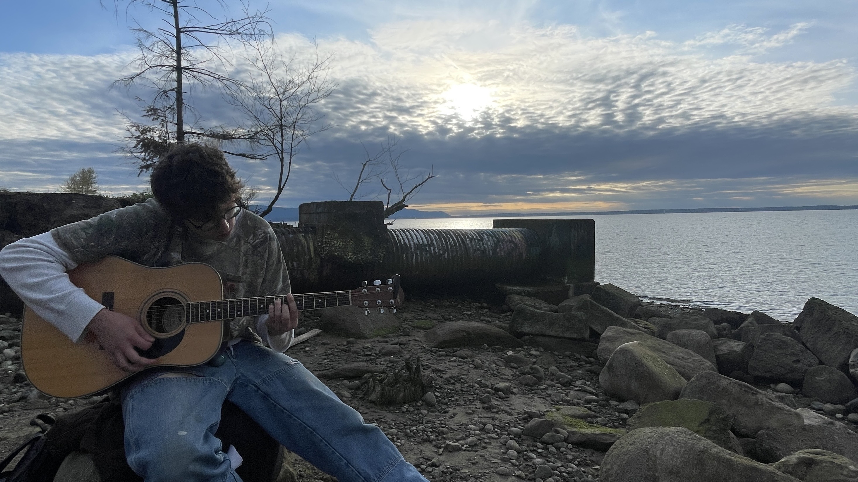 Guitar during day background